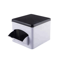 Boîte métallique personnalisée en forme carrée pour bonbons, biscuits, distributeur de capsules de café, boîte à thé de qualité alimentaire