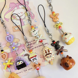 As low as $0.29 Food cartoon pvc keychain diy phone <b>chain</b> Pendant girl schoolbag pendant ornaments wholesale - Product Image 4