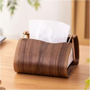 Wooden Tissue Box Modern Design <b>Desktop</b> Free Standing Storage For Living Room Bedroom - Product Image 1