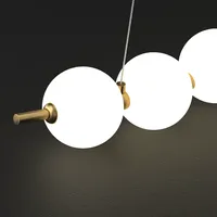 Lámpara Colgante LED de Latón Estilo Francés, Moderna y Minimalista, Tira Larga, Tamaño Mediano, Regulable, para Sala de Estar