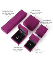 YUANQI Hochwertige Schmuckbox aus Kunstleder und Samt mit Goldlabel für Heiratsantrag, Hochzeit, Ringe, Halsketten, Ohrringe und Armbänder, mit Anpassbarem Logo