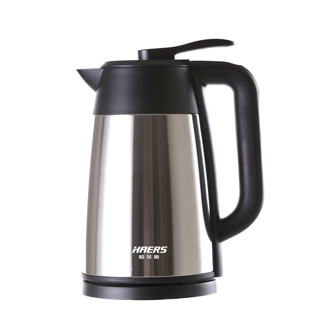 HAERS Custom Logo Cordless Electric Thermos Kettle 304 Stainless Steel Vacuum Bottle Thermo Kettle