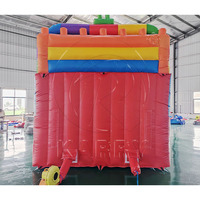 Château gonflable commercial écologique certifié CE avec blocs de construction et double toboggan pour les fêtes d'enfants et les jeux en intérieur