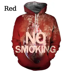 Full Printed No Smoking Graphic Hoodies For Men Fashion Casual Pullover Sweatshirts Personality Streetwear Tops Mens Clothes