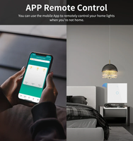 Interrupteur intelligent pour la maison connectée, compatible UE/UK, WiFi RF433, max 240V, panneau en verre trempé, interrupteur mural intelligent