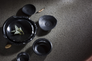 A5 멜라민 블랙 무광 스톤 질감 작은 그릇 레스토랑 애피타이저 서빙 볼 220ml 밥 국수 된장용 그릇 - Product Image 4