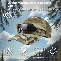 Nouvelle casquette de baseball tactique en maille camouflage à 6 panneaux pour la randonnée en extérieur et la protection solaire - Ajustable et à fermeture rapide