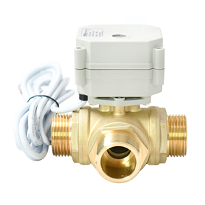 Valvola a sfera motorizzata a 3 vie DN25 1 ''filo maschio 12V valvola elettrica dispositivo di controllo del flusso orizzontale - Product Image 3