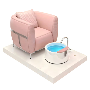<span class=keywords><strong>Fauteuil</strong></span> de pédicure de luxe en or blanc avec bassin pour les pieds et robinet, style <span class=keywords><strong>fauteuil</strong></span> de spa avec coussin pour salon de manucure - Product Image 5