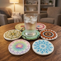 Sous-verres créatifs en céramique pour animaux de compagnie, résistants à la chaleur, écologiques, épaisseur 10 mm, tapis pour tasses à café, ensemble de sous-verres amusants pour cadeau de Noël