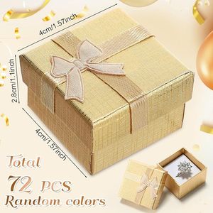 <span class=keywords><strong>Cajas</strong></span> para Anillos de 1.6 x 1.6 Pulgadas, Caja de Joyería de Cartón Duro con Lazo de Cinta, Pequeñas <span class=keywords><strong>Cajas</strong></span> de Regalo para Joyería para Pequeños Negocios (Color Vibrante) - Product Image 5