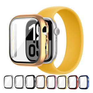Coque PC antichoc à armure galvanisée pour <span class=keywords><strong>Apple</strong></span> <span class=keywords><strong>Watch</strong></span> 10 <span class=keywords><strong>8</strong></span> 7 6 IWatch <span class=keywords><strong>Bumper</strong></span> Couvercle en verre trempé Tailles 40/44 41/44 42/46 49mm - Product Image 2