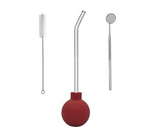Bola de bulbo rojo oxidado + Tubo de Vidrio Curvo + espejo de boca de acero inoxidable + cepillo tubo de vidrio <span class=keywords><strong>anal</strong></span> de función múltiple - Product Image 1