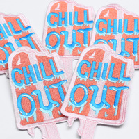 Patch brodé à paillettes « Chill Out Ice Cream », thermocollant pour veste, chapeau, sac à dos, patch logo personnalisé