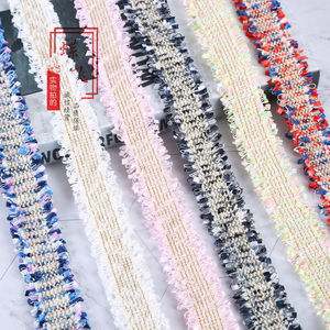 Potongan renda poliester lebar 3cm untuk anak perempuan, garmen multiwarna gaya saluran Korea pita seksi tepi berjumbai Aksesori tenun - Product Image 2