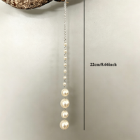 Ornement de Noël en imitation perles, chaîne argentée, pendentif pour arbre de Noël