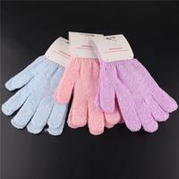 WELLFLYER PM-297 gants de bain ménagers quotidiens gants exfoliants en nylon à cinq doigts pour la douche exfoliant pour la peau