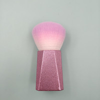 Brosse de nettoyage pour cheveux et ongles, manche en plastique rose mat, en nylon souple, à poils ondulés, pour manucure, commande en gros mixte, prête à l'emploi (RTS)