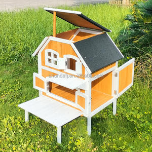 SDCH007-Gelb Neuerscheinung Casa Para Perros Holz-Vogelkäfig Chalet Holzhäuser Tannenholz Katzenhaus mit Druckmuster - Product Image 5