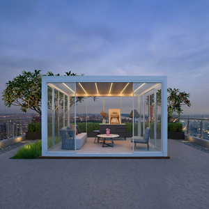 Sistema de Techo de Celosía Impermeable de Aluminio para Jardín <span class=keywords><strong>Garraf</strong></span>, Gazebo Exterior Eléctrico Inteligente Bioclimático Anticorrosión 3x4 Fácil de Instalar - Product Image 1