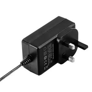 Universele Uk Plug Bs Ukca Gecertificeerde Muurbevestiging 12V 3a 4a 5amp Voedingsadapter