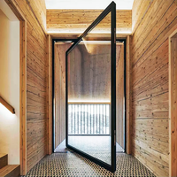 Isolation thermique et phonique Portes pivotantes en verre trempé Poignée de porte moderne Doods en acier pour la maison Portes d'entrée surdimensionnées pour les maisons
