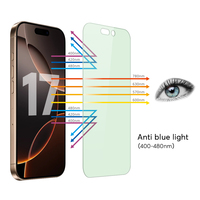 Protecteur d'écran en verre trempé de haute qualité Protecteur en verre anti-lumière bleue pour iPhone 17 Pro/17/16 Pro