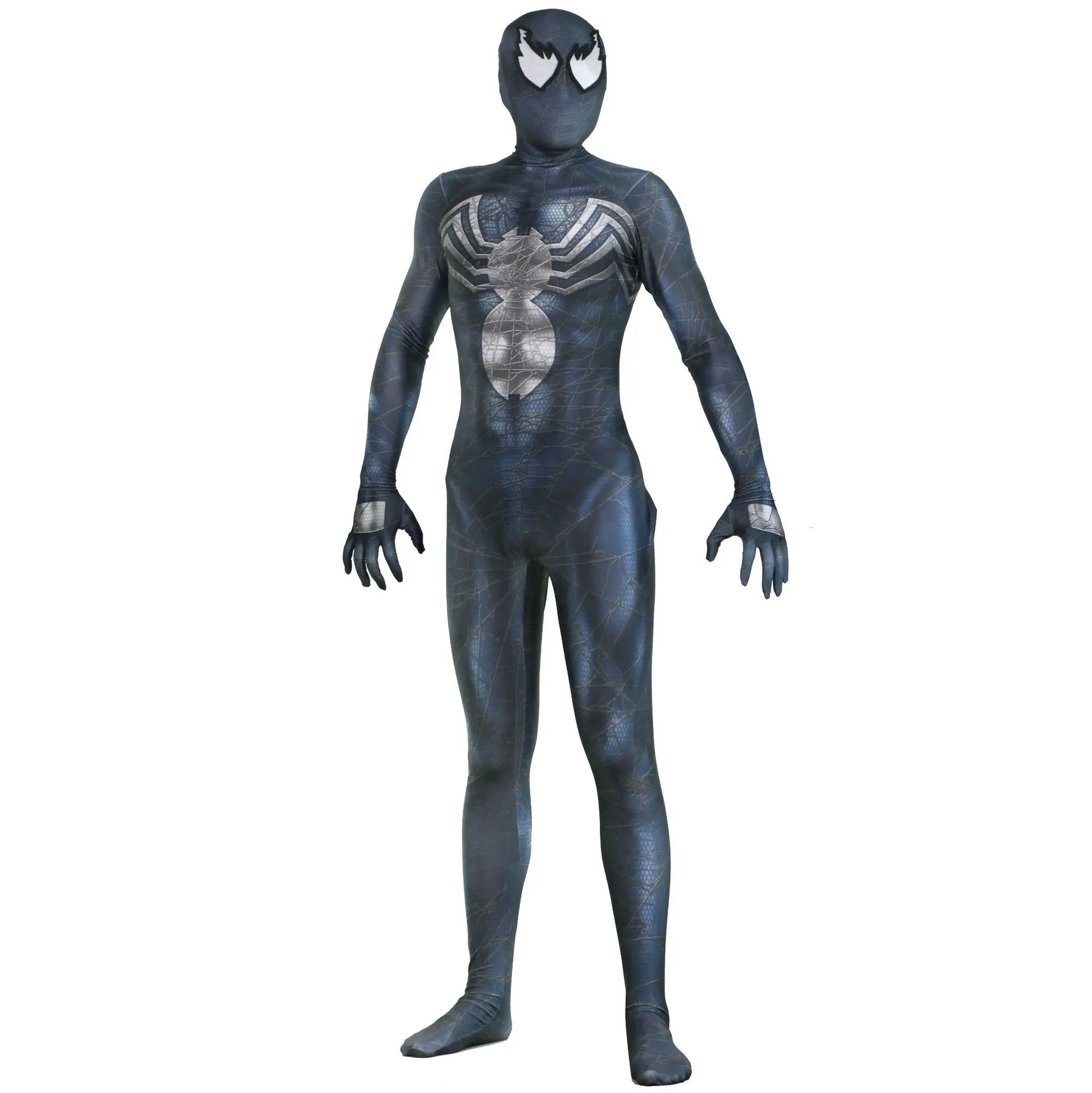 Zwart <span class=keywords><strong>Zentai</strong></span> Suit Halloween Carnaval Verjaardagsfeestje Props Novelty & Speciale Gebruik Symbiont Spiderman Venom Kostuum