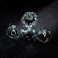 Joli jeu de dés en résine polyédrique à cœur rouge pour les joueurs de jeux de rôle