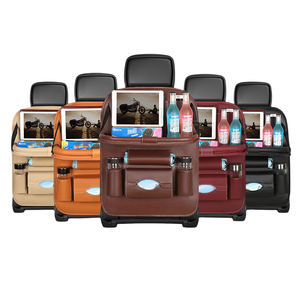 Organisateur de siège arrière de voiture universel pliable en cuir PU, anti-coup de pied, sacs de rangement, 5 couleurs, vente chaude - Product Image 1