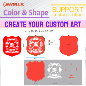 AWELLS Design Personalizado de Logo em 3D em Relevo, Etiqueta de Borracha Personalizada, Patch de PVC Macio com Velcro, Tempo de Entrega de Amostra em 7 Dias em Guangdong - Product Image 3