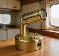 Lampe murale de lecture LED 12V avec port de charge USB, interrupteur tactile, applique murale en métal, spot réglable pour camping-car, bateau, caravane