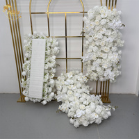 NIKA Guirlande florale artificielle en soie rose poudré pour chemin de table, arche de mariage et décoration de table