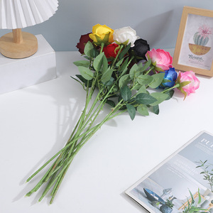 Rose artificielle en velours épineux à tige unique, fil de fer, décoration de mariage, décoration de la maison, décoration murale pour la Saint-Valentin - Product Image 3