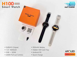 Reloj Inteligente HD H100 5G con Pantalla AMOLED de 1.8 Pulgadas, Cámara Giratoria de 190 Grados, NFC, Videollamada, Posicionamiento Global, Reloj Inteligente para Hombre - Product Image 6