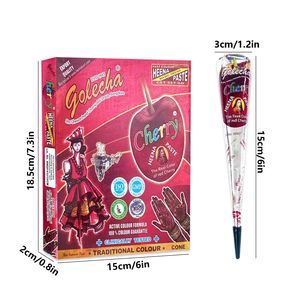 Confezione da 12 Coni di Henné Naturale al 100% per Colorazione Capelli, Crema per Body Art Naturale, Formula Erboristica Senza Ammoniaca, Rosso Ciliegia - Product Image 2