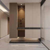 Meuble à chaussures sur mesure pour entrée, unité intégrée à la porte d'entrée ; Design moderne et minimaliste, rangement pratique pour la maison, en bois massif