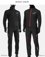 Jaket dan Celana Olahraga Musim Dingin CBR ODM Leisure, Bahan Fleece Thermal Anti Angin dengan Reflektor, untuk Bersepeda dan Berkendara Motor