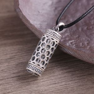 Berongga Keluar Silinder Kenangan Kenangan 925 Perak Murni Kremasi Perhiasan Guci Liontin Kalung Abu dengan Kandang - Product Image 2