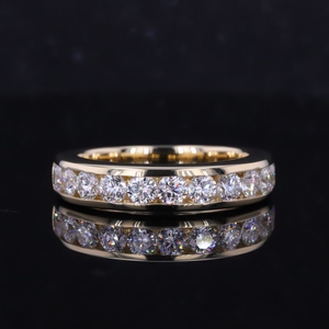 Starsgem Custom 3.2mm DEF VS Lab Diamond Channel Set 10k Yellow Gold Eternity <strong>Ring</strong> <strong>Plus</strong> <strong>Size</strong> Stackable Fine Jewelry - Product Image 2