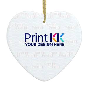 Ornements de décorations de Noël en céramique en forme de cœur avec image personnalisée et design élégant - Product Image 6