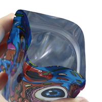 Pochette sur support personnalisée recyclable brillante UV Sac zip-lock refermable 3.5g Mylar Sac d'emballage en plastique imprimé holographique pour bonbon comestible