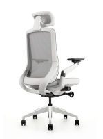 Chaise de bureau exécutive ergonomique moderne à dossier haut en maille avec massage et soutien lombaire