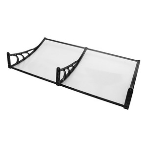 Toldo de puerta de <span class=keywords><strong>policarbonato</strong></span> para exterior, toldo para puerta de ventana, toldo marrón con soporte negro, toldo de plástico y aluminio de PVC - Product Image 1