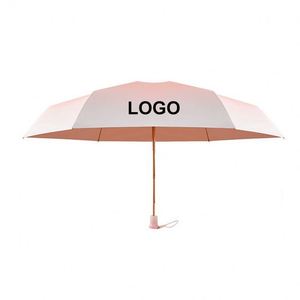 Parapluie pliant télescopique 5 plis dégradé de couleurs, léger, compact, portable, capsule, commande manuelle, protection solaire et UV pour filles - Product Image 1
