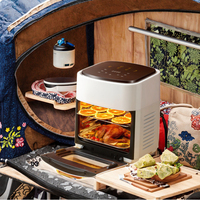 Four à friteuse à air numérique électrique de 15 L avec surface antiadhésive en PTFE, 1400 W, pour camping-car, extérieur et usage domestique