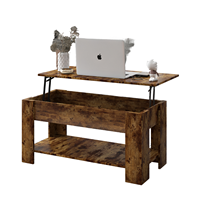 Élégante table à café et à thé en bois pliable et moderne design extensible avec rangement pour meubles de maison