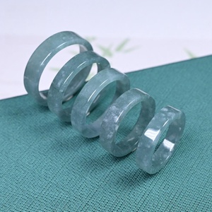 핫 세일 15mm -20mm 독특한 미얀마 옥 반지 천연 돌 남성용 여성용 - Product Image 1