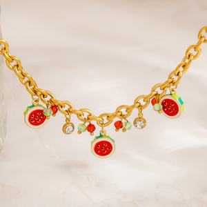 Pulsera de Oro de 18K de Lujo Ligero y Alta Gama para Mujer con Colgante de Acero Inoxidable, Pulseras de Moda con Dijes para Aniversarios - Product Image 4