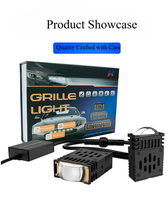 Feux de route LED ultra-minces à double couleur jaune-blanc rouge pour moto Zhouzi, grille avant de voiture, mini phares laser matriciels à 3 lentilles